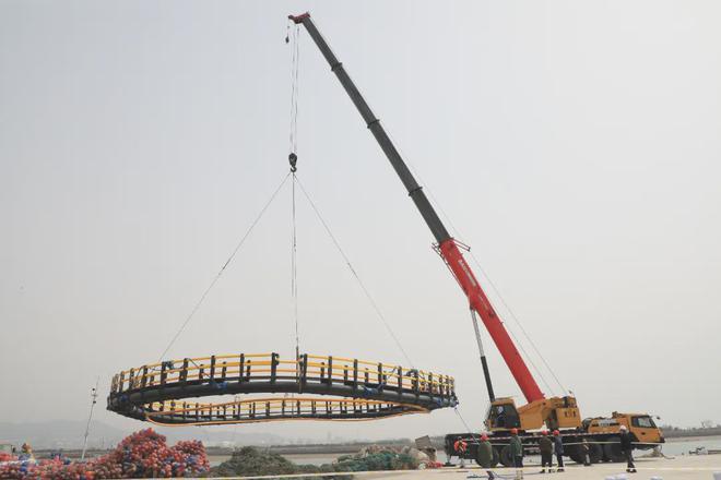 【全市首座】赣榆开启深远海养殖新篇章成功布设60米级重力式养殖网箱(图1)